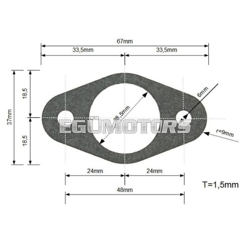 101 Octane kipufogó síktömítés, standard