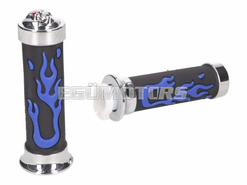 handlebar rubber grip set Custom Flame blue