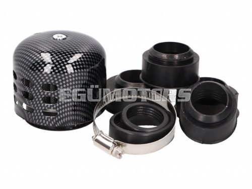 air filter Power aluminum cap / shield 28-47mm carb connection carbon-look