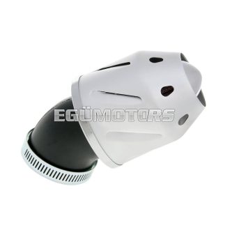   101 Octane Légszűrő Grenade, ezüst, hajlított kivitel, 42 mm karburátorcsatlakozáshoz