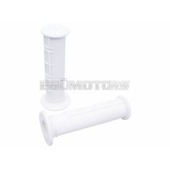 handlebar rubber grip set MX half waffle white