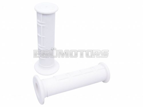 handlebar rubber grip set MX half waffle white