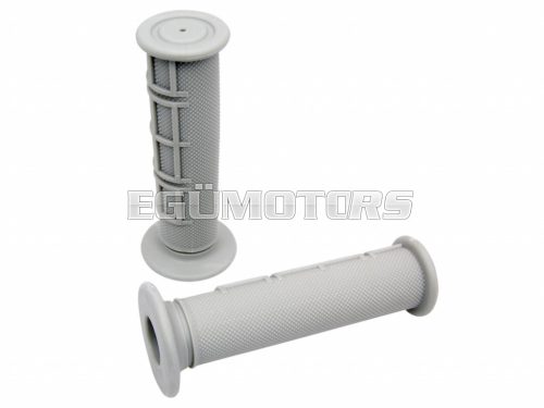 handlebar rubber grip set MX half waffle grey