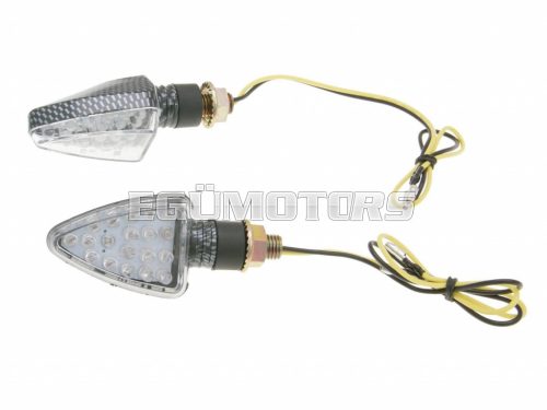 indicator light set M10 thread LED carbon look Mini, short version