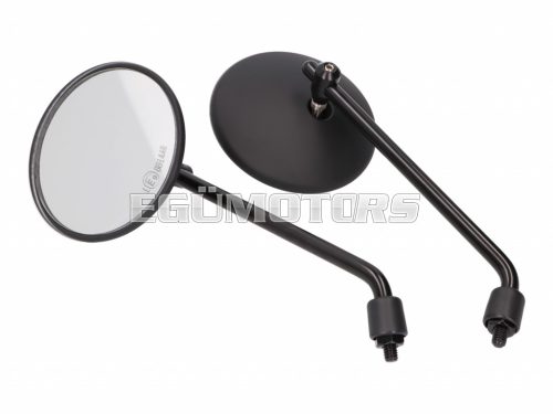 mirror set round aluminum black M8 220mm