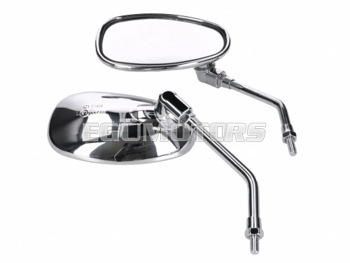 mirror set M8 thread chromed oval shape