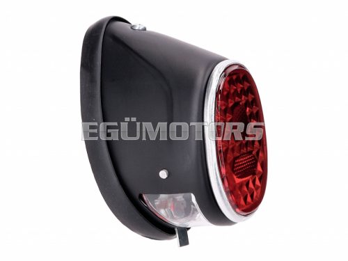 tail light assy moped oval black universal for Puch MS, MV, Maxi, Kreidler, Zündapp