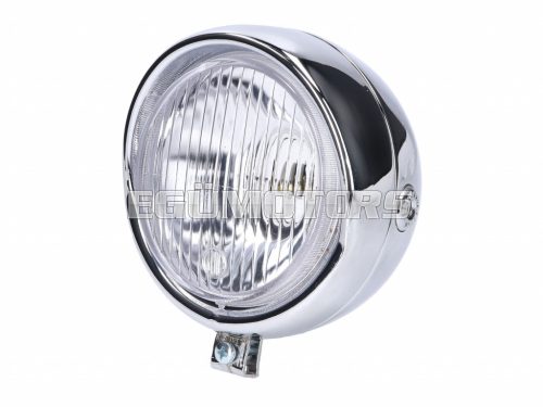 headlight assy round chromed Retro universal for Puch, Kreidler, Zündapp and many more