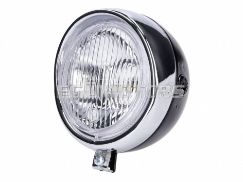 headlight assy round black Retro universal for Puch, Kreidler, Zündapp and many more