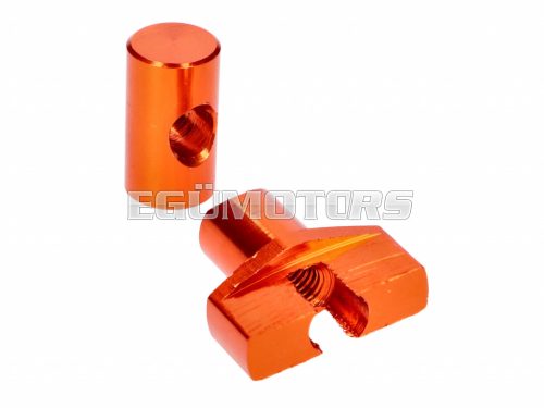 brake cable adjuster set M6 aluminum orange - universal