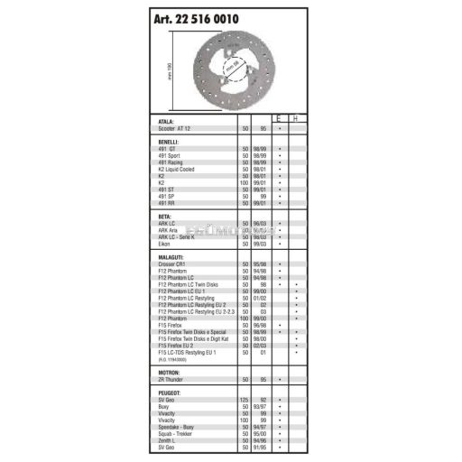 RMS féktárcsa, 190x58