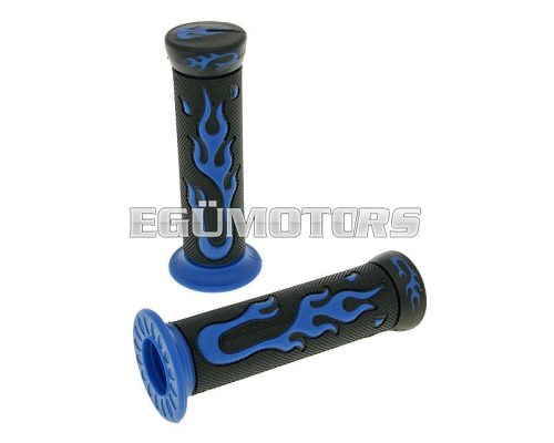 handlebar rubber grip set Flame black, blue