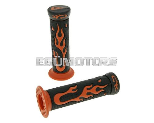 handlebar rubber grip set Flame black, orange