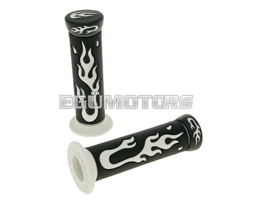 handlebar rubber grip set Flame black, white