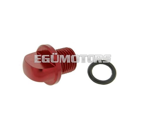 oil filler screw / oil screw plug aluminium red for Minarelli