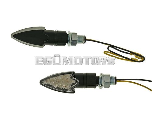 indicator light set M10 thread LED black Arrow clear glass