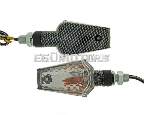 indicator light set M10 thread carbon look Beamer transparent, short version