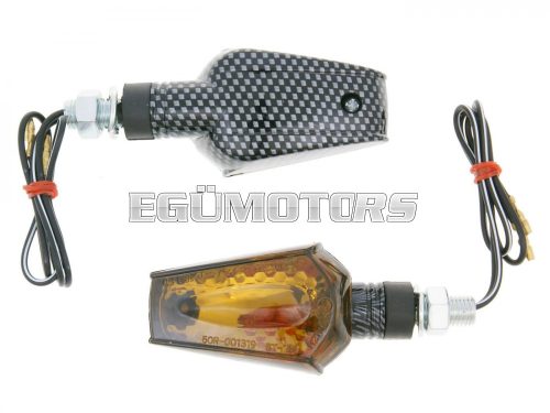 indicator light set M10 thread carbon look Beamer smoked, short version