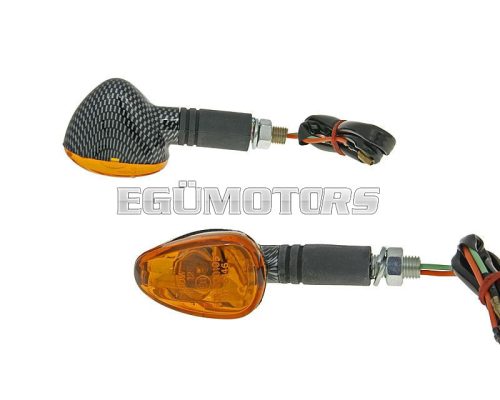 indicator light set M10 thread carbon look Doozy orange, long version