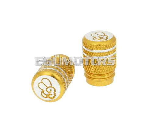 valve cap set Peace anodized aluminum - gold - universal