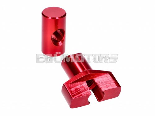 brake cable adjuster set M6 thread aluminum red - universal