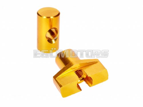 brake cable adjuster set M6 thread aluminum gold - universal