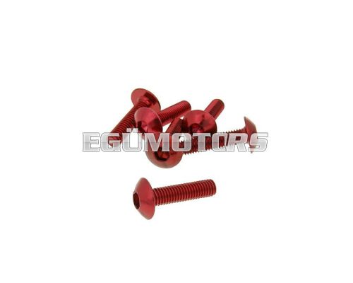 fairing screws hex socket head - anodized aluminum red - set of 6 pcs - M5x20