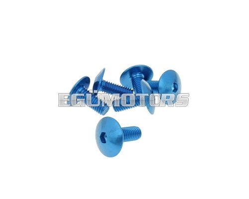 fairing screws hex socket head - anodized aluminum blue - set of 6 pcs - M6x15