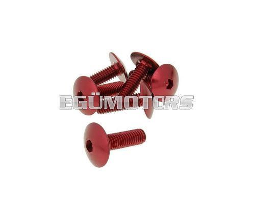 fairing screws hex socket head - anodized aluminum red - set of 6 pcs - M6x20