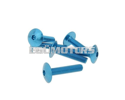 fairing screws hex socket head - anodized aluminum blue - set of 6 pcs - M6x30