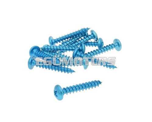 fairing screws anodized aluminum blue - set of 12 pcs - M5x30