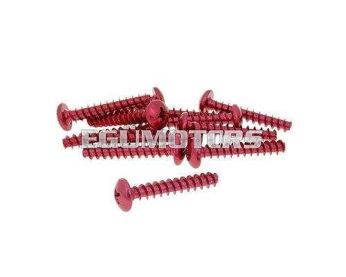 fairing screws anodized aluminum red - set of 12 pcs - M5x30