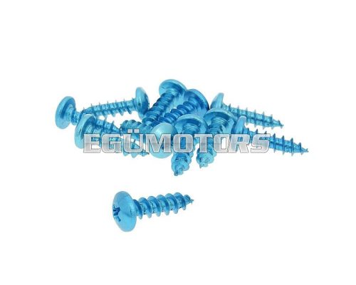 fairing screws anodized aluminum blue - set of 12 pcs - M6x20