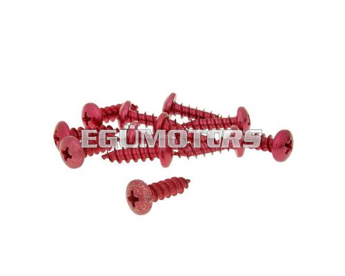 fairing screws anodized aluminum red - set of 12 pcs - M6x20