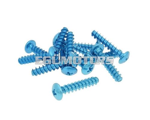 fairing screws anodized aluminum blue - set of 12 pcs - M6x30