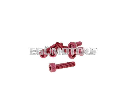 hexagon socket screw set - anodized aluminum red - 6 pcs - M5x20 - styling