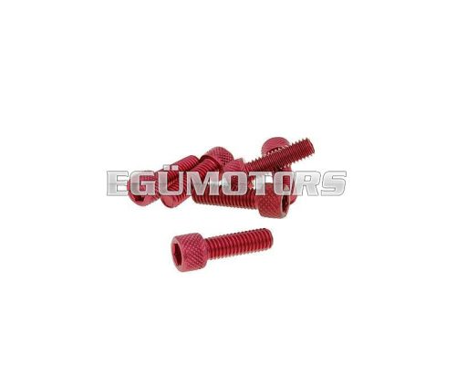 hexagon socket screw set - anodized aluminum red - 6 pcs - M6x20 - styling