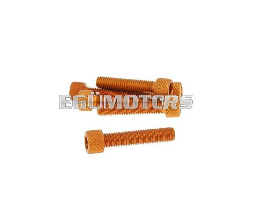 hexagon socket screw set - anodized aluminum orange - 6 pcs - M6x30 - styling