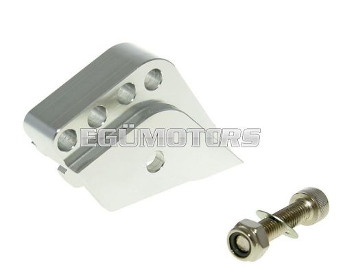 shock extender CNC 4-hole adjustable mounting - platinum look for Peugeot vertical