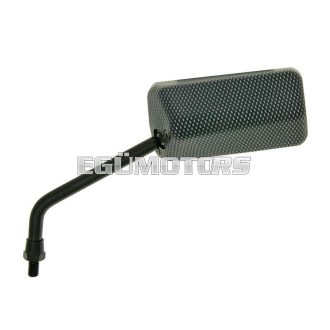   Vparts Tükör F1 bal oldali, M8 rövid jobbmenetes, karbon kinézet, matt