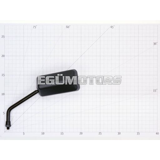 Vparts Tükör F1 bal oldali, M8 rövid jobbmenetes, karbon kinézet, matt