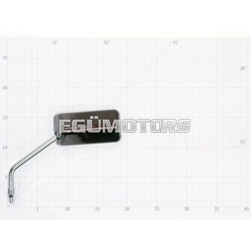 Vparts Tükör F1 bal oldali, M8 rövid jobbmenetes, karbon kinézet, piros