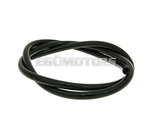 fuel hose black chloroprene rubber 1m - 4mm inner, 8mm outer diameter