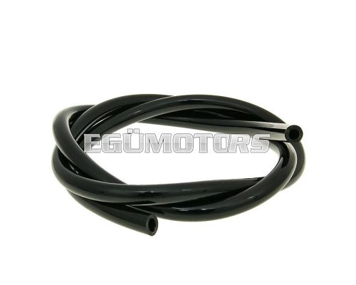 fuel hose black chloroprene rubber 1m - 5mm inner, 9mm outer diameter