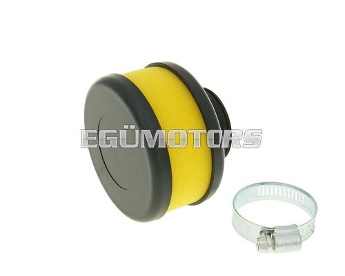 air filter Flat Foam yellow 28-35mm straight carb connection (adapter)