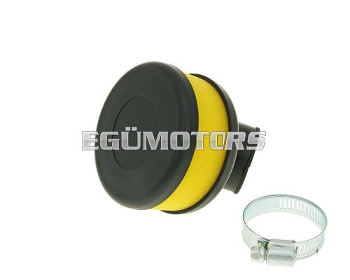 air filter Flat Foam yellow 28-35mm bent carb connection (adapter)