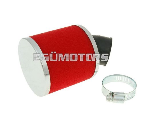 air filter Big Foam 28-35mm bent carb connection (adapter) red