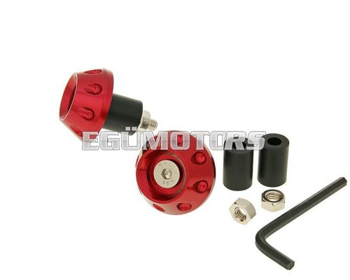 handlebar / bar ends anti-vibration flat 13.5 / 17.5mm (incl. adapter) - red