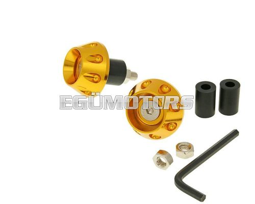 handlebar / bar ends anti-vibration flat 13.5 / 17.5mm (incl. adapter) - gold