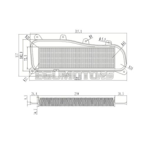 101 Octane légszűrőbetét, Kymco People GT 125i, 300i